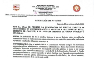 Caapucú prohíbe fiestas y eventos alusivos a Halloween “para proteger tradiciones culturales y religiosas”