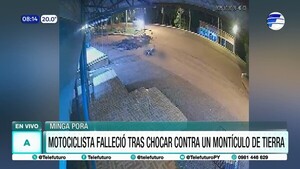 Motociclista muere tras chocar contra montículo de piedras y tierra