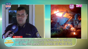 Golpearon e incendiaron el vehículo de un hombre presuntamente por celos