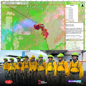 FUERZAS ARMADAS DESPLIEGAN OPERATIVO «TATA ÑEMBOGUE» PARA COMBATIR INCENDIO EN BAHÍA NEGRA - «TVS DIGITAL»