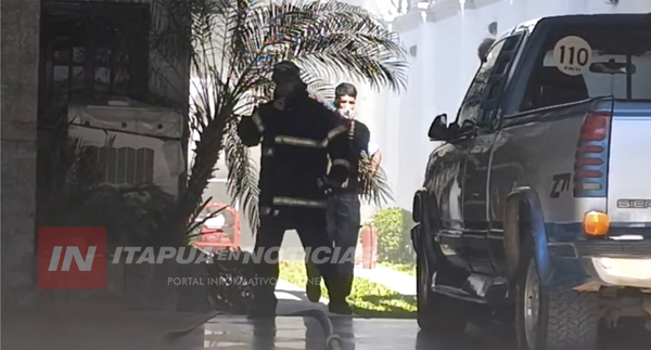 INCENDIO EN VIVIENDA EN EL CENTRO DE ENCARNACIÓN DEJÓ DAÑOS MATERIALES