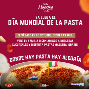 PASTAS MAESTRA CELEBRA EL DÍA MUNDIAL DE LA PASTA CON DEGUSTACIONES - «TVS DIGITAL»