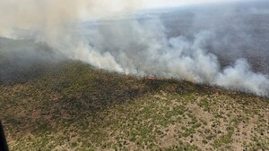 Despliegan contingente ante incendio forestal en zona fronteriza entre Paraguay y Bolivia en el Chaco