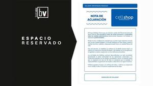 Espacio reservado: Cellshop Importados Paraguay - Nota de Aclaración