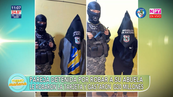 Pareja detenida por robar a su abuela