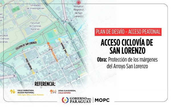 Anuncian retiro del puente metálico y accesos alternativos en la ciclovía de San Lorenzo