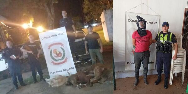 TRAS ENFRENTAMIENTO A TIROS DETIENEN A SOSPECHOSOS DE ABIGEATO EN CNEL. BOGADO