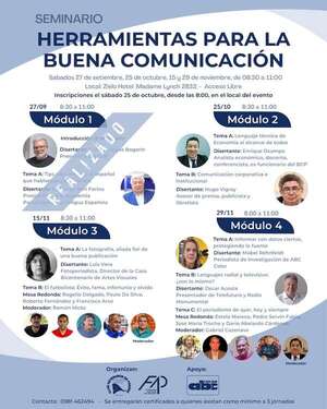 De economía y periodismo institucional se hablará este sábado en el Seminario “Herramientas para la buena Comunicación” - Nacionales - ABC Color