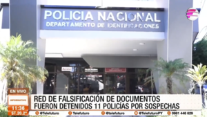 Once policías detenidos por presunta falsificación de cédulas en Identificaciones