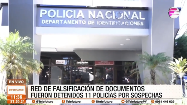 Once policías detenidos por presunta falsificación de cédulas en Identificaciones