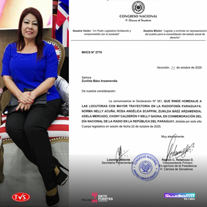 EL CONGRESO NACIONAL RINDE HOMENAJE A SEIS DESTACADAS LOCUTORAS PARAGUAYAS - «TVS DIGITAL»