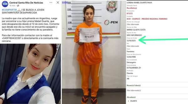 Joven paraguaya reportada como desaparecida fue detenida en Brasil con drogas