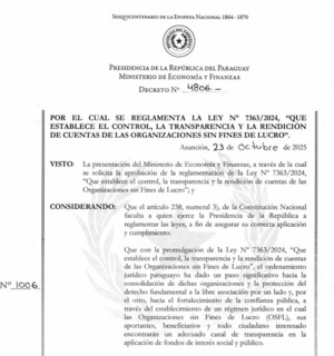 Reglamentación de Ley de ONGs las obliga a registrarse y remitir información que tendrá carácter de declaración jurada