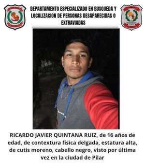 Buscan a joven desaparecido en la ciudad de Pilar  - Policiales - ABC Color