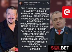 Rodolfo Friedmann denuncia irregularidades en casino online y apunta al titular de Conajzar