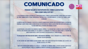 Paraguay se retira del repechaje al mundial de rugby