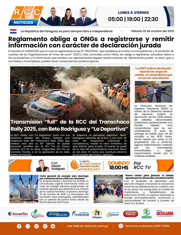 Tapa Sabado 25 de octubre