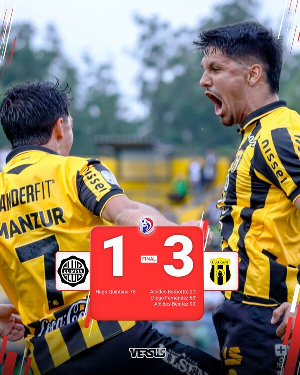 Popular / Guaraní castiga a Olimpia y se aleja de Cerro Porteño en la carrera por el título