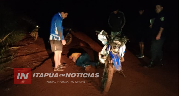 DOS LESIONADOS TRAS CAÍDA DE UNA MOTOCICLETA EN EDELIRA