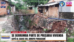 Muro de contención cedió y parte de una casa se derrumbó en Barrio Obrero