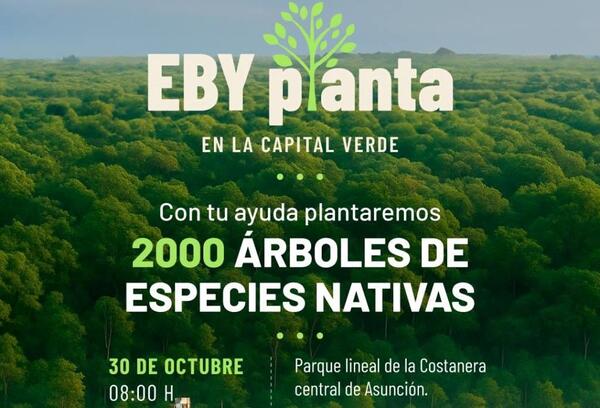 EBY organiza jornada de plantación en la Costanera de Asunción