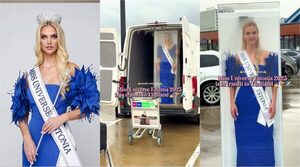Popular / (VIDEO) ¡Miss Estonia llegó como una "Barbie" en caja a la sede del Miss Universo!