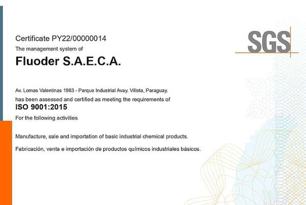 Fluoder SAECA obtiene la recertificación ISO 9001:2015 - Empresariales - ABC Color