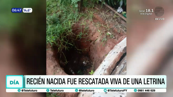 Caaguazú: Recién nacida sobrevive tras ser arrojada a una letrina