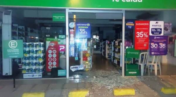 Rotura de vidrio y hurto en farmacia luqueña •