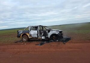 HALLAN CAMIONETA INCINERADA EN ITAKYRY QUE HABRÍA SIDO UTILIZADA EN EL ASALTO AL BANCO DE KATUETÉ - «TVS DIGITAL»