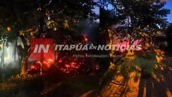 INCENDIO CONSUME VIVIENDA EN EL BARRIO SANTO DOMINGO DE ENCARNACIÓN