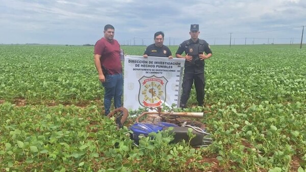 Hallan en un sojal moto que habría sido utilizada en robo de película en banco de Katueté