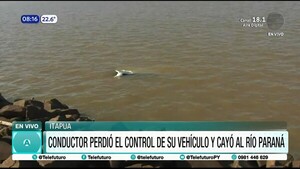 Perdió el control de su vehículo y cayó al río Paraná en Encarnación