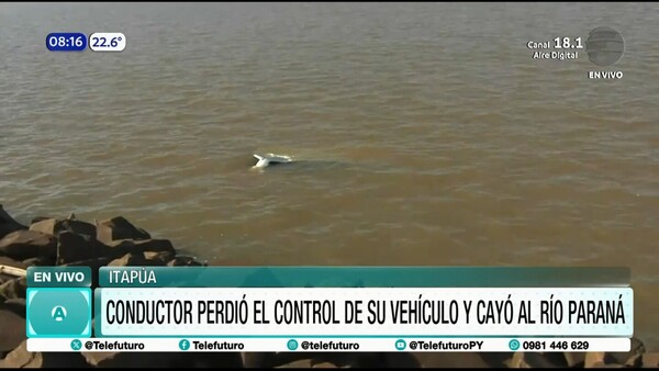 Perdió el control de su vehículo y cayó al río Paraná en Encarnación