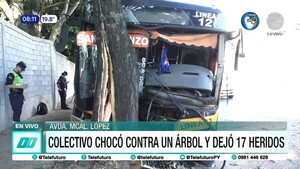 Colectivo de la Línea 12 chocó contra un árbol y varios pasajeros resultaron heridos