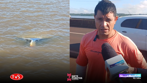 CONDUCTOR LOGRÓ SALIR ILESO TRAS LA CAIDA DE SU VEHICULO AL RÍO PARANÁ - «TVS DIGITAL»