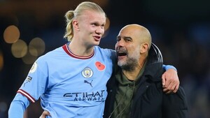 Guardiola pone a Haaland al nivel de Cristiano y Messi