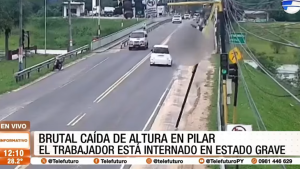 Brutal caída de altura en la ciudad de Pilar