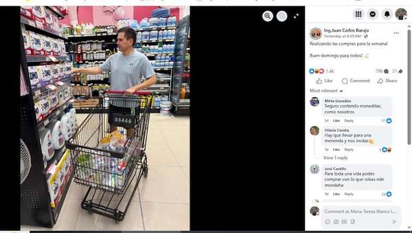 Baruja: Presume de sus compras en supermercado y le recuerdan vehículo de “Cucho” - Política - ABC Color