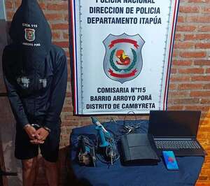 Detienen a presunto autor de hurto en Cambyretá y recuperan objetos de los compradores - Policiales - ABC Color
