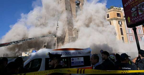 La Nación / Colapso de torre medieval de Roma durante restauración deja un trabajador muerto