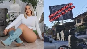 Cartel de modelo ofreciendo juguetes tie’y en la calle genera polémica en Fernando de la Mora