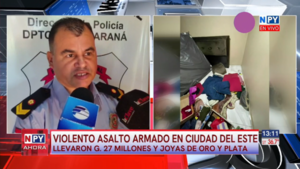 Ciudad del Este: Cuatro hombres armados asaltan una vivienda y se llevan un millonario botín