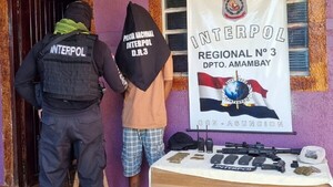 Brasileño es detenido con fusil y municiones con la inscripción de Dimabel en Capitán Bado
