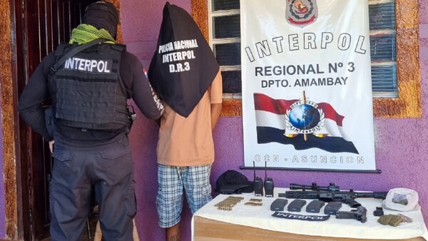 Brasileño es detenido con fusil y municiones con la inscripción de Dimabel en Capitán Bado