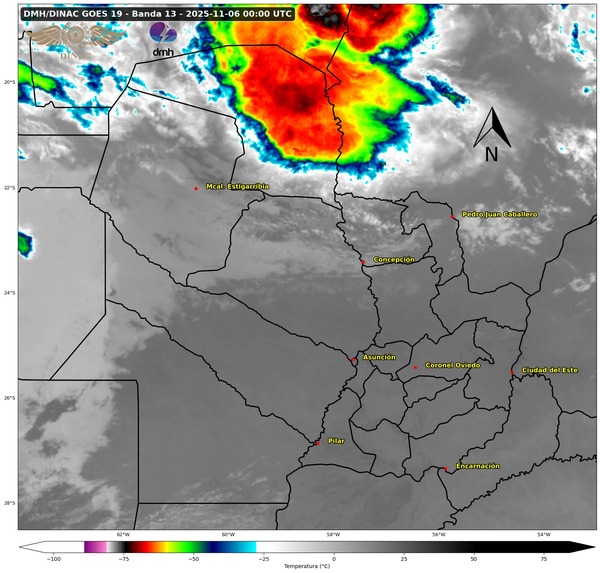 Tormentas severas podrían afectar al Alto Paraguay durante la noche