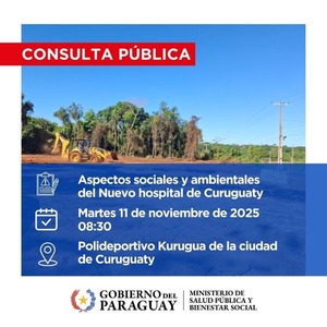 Futuro Hospital General de Curuguaty: realizarán consulta pública sobre aspectos sociales y ambientales - ADN Digital