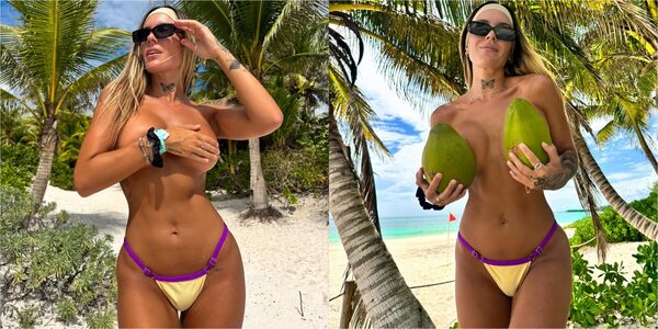 Popular / (GALERÍA) ¡Mamau! Novia de expelotero del Ciclón apareció haciendo topless