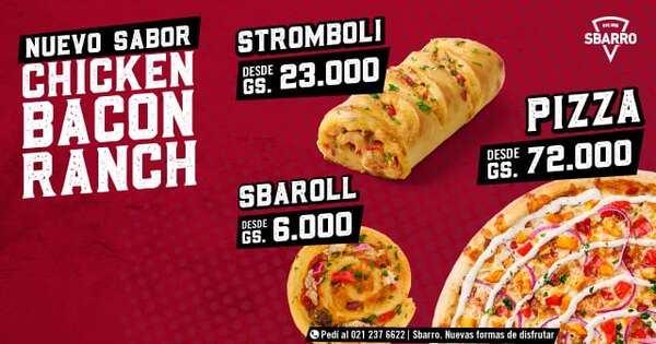 Disfrutá del nuevo Chicken Bacon Ranch de Sbarro