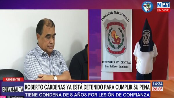 Detienen al exintendente de Lambaré, Roberto Cárdenas, tras años prófugo de la justicia